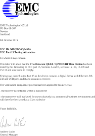 What to put in your cover letter · 1. Qb450qp450a Uhf Base Station Data Cover Letter Fcc Part 15 Attestation Trio Datacom Pty A Wholly Owned Company Of Schneider Electric