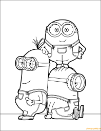 His one eye is green while the other is brown. Minions Kevin Stuart And Dave Coloring Pages Cartoons Coloring Pages Coloring Pages For Kids And Adults