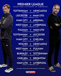 Also read latest news and updates on we consistently update with latest liverpool fixtures, injury news, transfer news and much more. Sky Sports On Twitter Chelsea S Trip To Champions Manchester City And Manchester United Vs Liverpool Are Two Of 12 Premier League Games Live On Sky Sports In February Https T Co Abnmla6470 Https T Co 67lywtqaxx