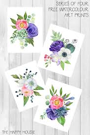 Select from 35870 printable coloring pages of cartoons, animals, nature, bible and many more. Series Of Four Watercolour Floral Art Free Printables The Happy Housie