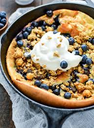 Buttermilk Blueberry Dutch Baby With Lemon Crema Rezept Brunch Rezepte Fruhstuck Brunch Kuchenmaschine