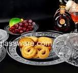 Luxury Leaf Design Golden Rim Soda Lime Glass Clear Dessert ...
