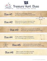 The basis of the treasure hunt is that kids will have clues leading them from place to place and clue to clue. Treasure Hunt Clues Imom