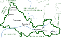 Map of the Orenburg region | Amazing Tatarstan