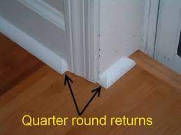 If you are laying quarter round on a ceramic, vinyl, or stone tile floor, you should paint the quarter round to match the baseboard molding. Why Did My Installer Install 1 4 Round Corners Like This And How Can I Fix It Home Improvement Stack Exchange