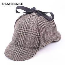 Sherlock Holmes Hat Deerstalker Tweed Cap Movie Cosplay Costume Detective Earflap Unisex Flat Caps Novel Accessorie Deerstalker Hat Deerstalker Sherlock Holmes