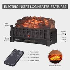 Product title pleasant hearth fireplace electric log insert unit average rating: 20 Inch Electric Fireplace Log Realistic Ember Bed Insert With Heater In Oak