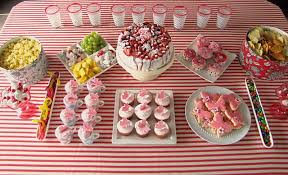Food is a crucial part of any party. Red And Pink Birthday Party Table Layout Pink Birthday Party Birthday Party Tables Birthday Party