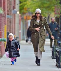 For being a celebrity child. Irina Shayk And Lea De Seine Brave The Cold In Burberry In Nyc Hollywood Pipeline