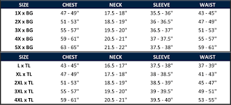 40 Disclosed Size Chart For Big And Tall