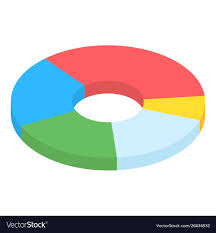 business plan pie chart icon isometric style