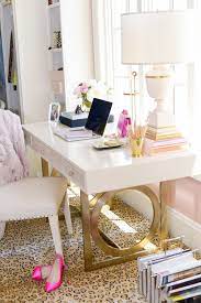What is your favorite decoration in your home office or on your desk? White And Gold Home Office Desk Novocom Top