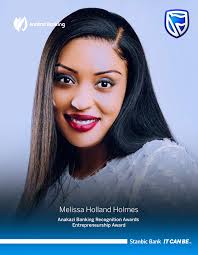 Melissa Holland Holmes is co-founder of Shamel Restaurant and Shamel  General Dealers. A wife and mother with a passion for fine food and  mentoring future leaders. Her company is based in Solwezi,