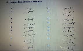 Tg (x + 2 * x) = 1; Solved 2 Compute The Derivative Of A Function Y X 1 Ix Chegg Com