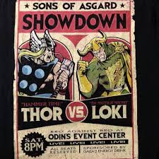 Marvel Comics Sons Of Asgard Showdown Thor Vs Loki Graphic T