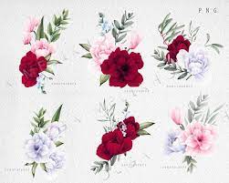 Watercolor Floral Clip Art Bouquets Of Flowers Greeting Etsy In 2021 Flower Illustration Flowers Bouquet Hand Of Cards
