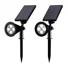 I can definitely say that it is the best solar landscape spotlight in the market. Pure Garden Black Outdoor Integrated Led Landscape Solar Spotlights 2 Pack Hw1500093 The Home Depot