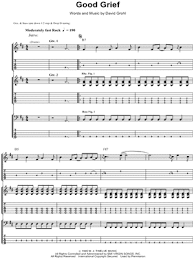 We have an official good grief tab made by ug professional guitarists. Foo Fighters Good Grief Bass Tab In D Major Download Print Sku Mn0083550
