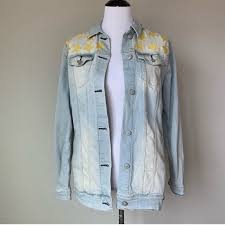 lularoe jaxon light wash edition star denim jacket