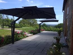 A large percentage of wooden umbrellas are made from unsustainable wood. Poggesi Toscana Large Cantilever Garden Parasol