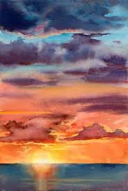 Today's video is on how to paint an easy and simple watercolor sunset painting. Easy Watercolor Painting Ideas For Beginners Watercolor Landscape Paintings Colorful Art Watercolor Paintings Easy