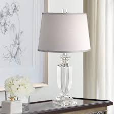 Sherry Crystal Table Lamp With Gray Shade 53x57 Lamps Plus In 2020 Crystal Table Lamps Traditional Table Lamps Room Lamp