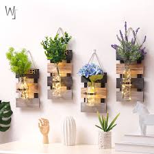 Bedroom wall decor that's pretty as a picture. Rustic Creative Home Wooden Wall Hydroponic Plant Vase Container Living Room Bedroom Wall Decoration Hanging Bottles Jars Boxes Aliexpress