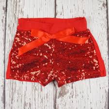 Red Sequin Shorts Posh Peanut Childrens Luxury Boutique