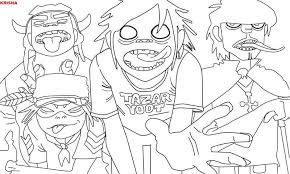 Gorillaz Coloring Pages Coloriage Gorillaz
