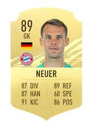 Neuer fifa 21 is 34 years old and has 1* skills and 4* weakfoot, and is right footed. Fifa 21 Bundesliga Goalkeepers Detailed Guide