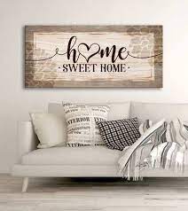 Home Wall Art Home Sweet Home V4 Wood Frame Ready To Hang Home Decor Sweet Home Decor