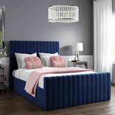 Check spelling or type a new query. Khloe King Size Side Ottoman Bed In Navy Blue Velvet Furniture123
