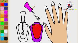 How To Draw Nail Art Coloring Page For Kids I Learn Coloring Book With N Coloring Pages For Kids Coloring Books Coloring Pages