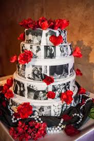 Red White And Black Wedding Cakes Epic Wedding In Los Angeles California Weddings Black White Creative Wedding Cakes Personalized Cakes Wedding Cake Designs