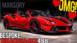Centrepiece of the complete customisation is the spectacular body design. Creative Bespoke Mansory Ferrari 488 Spider Siracusa 4xx Cbclub Sema Youtube