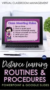  First Day Of School Powerpoint Template Google Classroom Slides Brights Distance Learning Education Virtual Classrooms Online Teaching