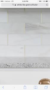 Kitchen Backsplash Marble W Gold Schluter Strips Gold Tiles Kitchen Marble Tile Kitchen Marble Countertops Kitchen