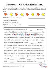 Click on each blank and write there the right word. Christmas Fill In The Blanks Story
