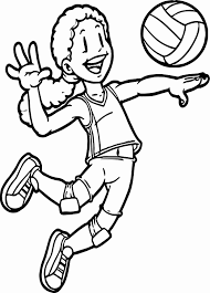 Sports Coloring Pages For Kids Awesome Kids Playing Sports Volleyball Coloring Page In 2020 Sports Coloring Pages Coloring Pages For Kids Baseball Coloring Pages