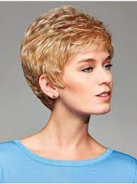 Ruby Petite Average Synthetic Wig Light Blonde Highlights Short Hair Color Strawberry Blonde Highlights