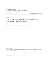 Pdf The Search For The Qualitative Dynamic In Job Evaluation In The Public Sector Texas State Pa Applied Research Projects Academia Edu