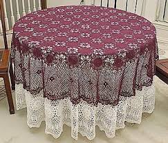 Table size (of course) and occasion. Crochet Round Tablecloth 70 Inches Round Burgundy Crochet Crochet Table Topper Tablecloth Crochet Table Cloth