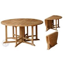 Teak ward folding table & chair set. Butterfly Teak Outdoor Round Gateleg Folding Table 150 Cm Cv Talang Mas