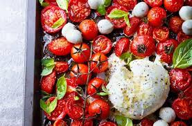 Recette Salade De Tomates Roties Et Burrata Recette Recette Salade De Tomate Tomates Roties Salade Tomate