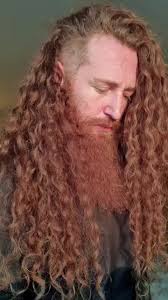 Ginger Redhead Viking Man with Curly Hair and Beard