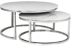 Our wooden coffee tables sets are made of natural wood: Levanto White Marble Top Round Coffee Table Set Of 2