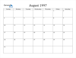 Maybe you would like to learn more about one of these? August 1997 Calendar Pdf Word Excel