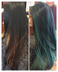 Burgundy hair and chocolate brown Teal Highlights In Dark Brown Hair Trendy Hair Spa Facebook