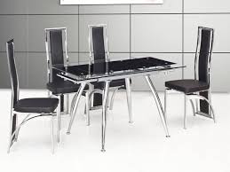 Small table and two chairs, very good condition apart from. Small Black Extending Glass Dining Table And 4 Chairs Homegenies