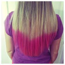 Use a styling brush for the volume of the upper part of the long curly blonde hairstyle. Diy Blonde Hair With Pink Dip Dye Cuteek